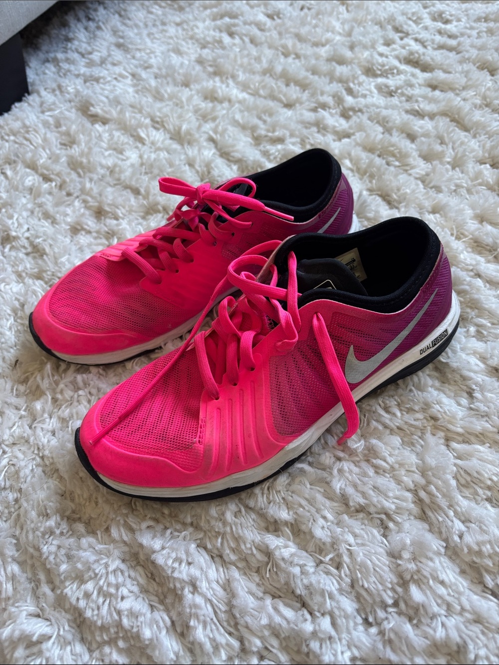 Nike Women’s Hot Pink Athletic Training Shoes with Silver Swoosh